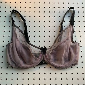 Love Claudette lavender and black bra